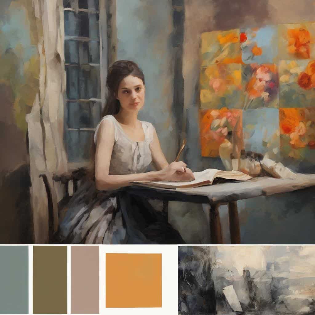 Όνειρα και ασυνείδητο στην εικαστική μορφή, νεαρή γυναίκα ζωγραφική σε στούντιο τέχνης, τέχνη και ψυχολογία, εικαστικά έργα, εσωτερική εξέλιξη, δημιουργικότητα.